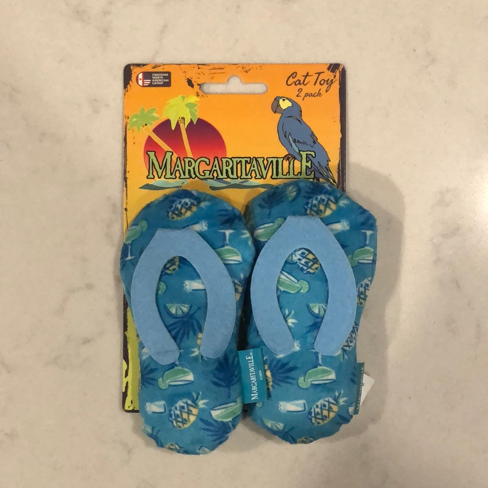 Margaritaville Blue Cat Toy Flip Flops